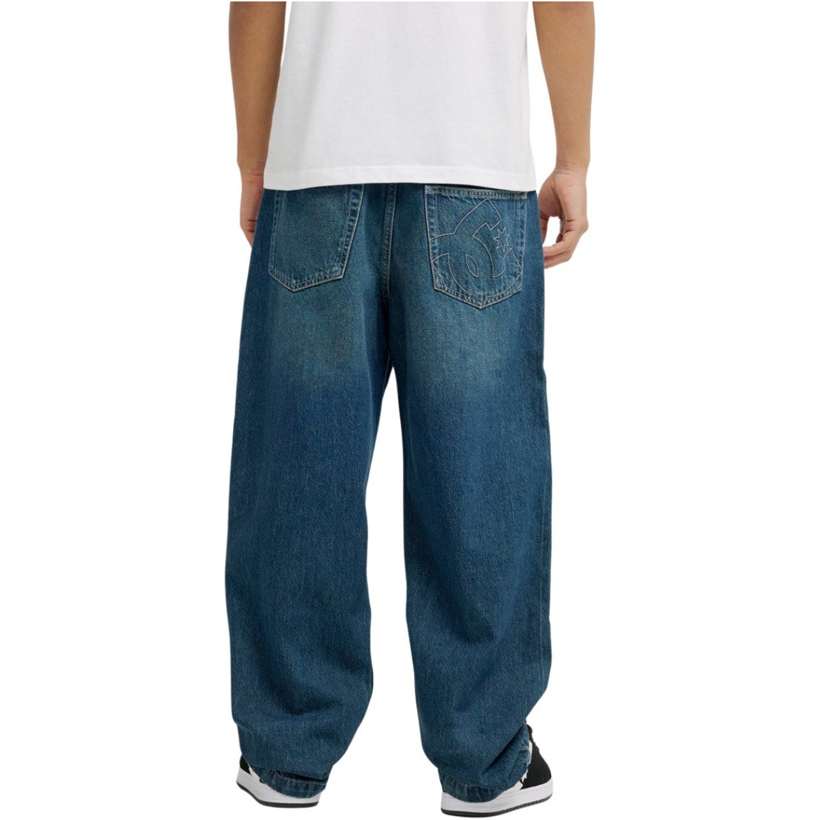 2026 DC Shoes Mens Worker Baggy Denim Double That Denim Trousers EDYDP03433 - Dark Denim